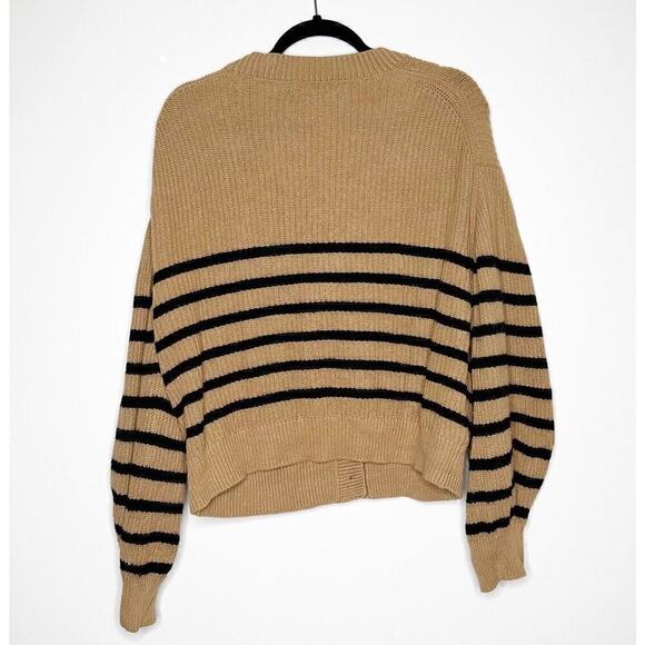 Jonathan Simkhai Clarice Striped Cardigan Sweater Black Brown Size Medium - Picture 4 of 6